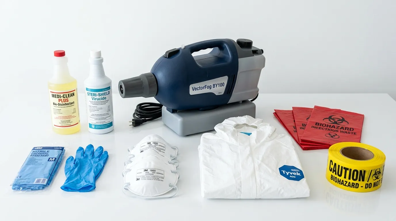 Professional biohazard remediation crew working in Londontowne